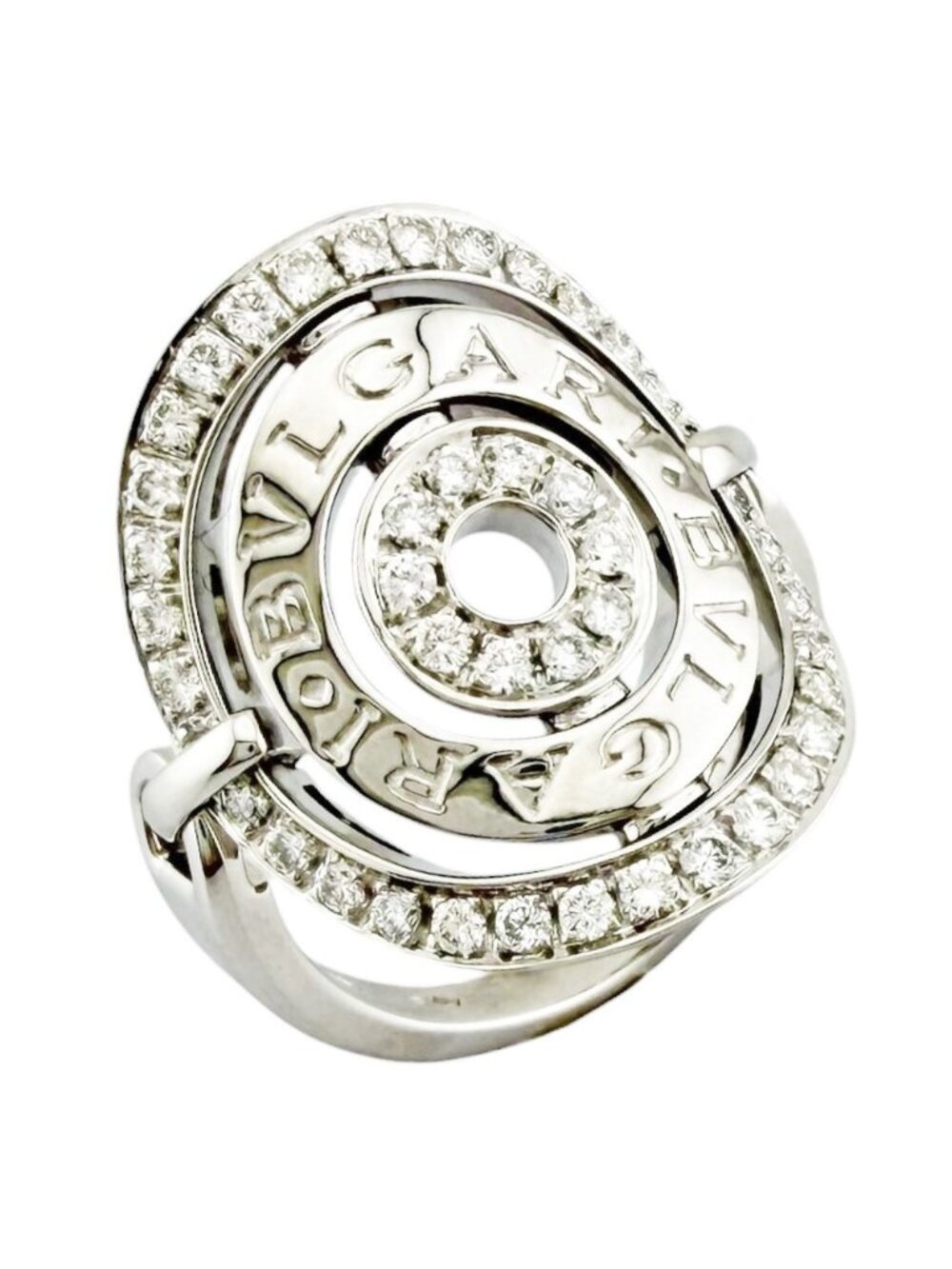 Bvlgari Astrale Cerchi Ring 18k White Gold Diamond